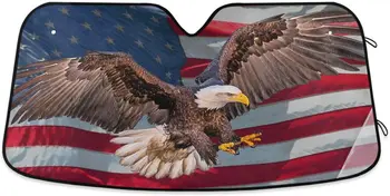 Oarencol American Eagle Lipu Auto Esiklaas Päikese Vari USA Loomade Lindude Kokkupandav UV-Ray päikesesirm Protector Nokats, et Hoida Oma