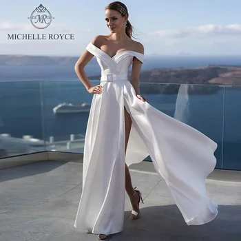 Michelle Royce A-Ling Pulm Kleidid 2020 Seksikas V-kaeluse jaoks Maha Laiemad Tiivad Kohus Rong Hommikumantlid Vestido De Noiva