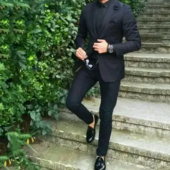 2023 Must Jõudis Rinnamikrofon Mehed Sobib Pulma-Ülikond Peigmees Tuxedos Mantel Pintsak Püksid Sobivad Kõnniteed Terno Masculino Kostüüm Homme