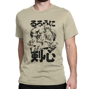 Kamiya Dojo Rurouni Kenshin Meeste T-Särk Anime Hämmastav Tees Lühikesed Varrukad Crewneck T-Särk Puuvillane Suve Riideid