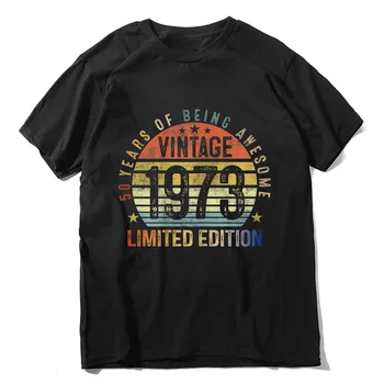 Unisex 100% Puuvill 50 Aasta Vana Vintage 1973 Limited Edition 50. Sünnipäeva T-Särk Kingitus, Meeste Riided Tee Streetwear Vabaaja Tops