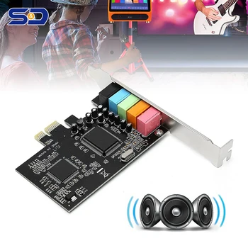 PCI 5.1 helikaart, Arvuti PCIE 5.1 Kanaliga 3D-Heliga 6 Kanalit, 3D Mängud, Muusika Digital Sound Card PCI Express 5.1 CH 24
