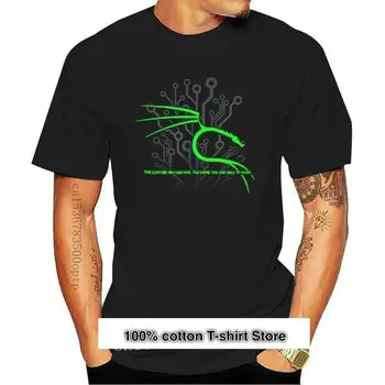 Camiseta de manga corta para hombre, ropa, línea de dragón y etiqueta, Cali Linux, Verde