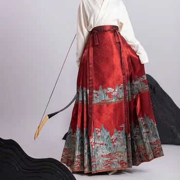 Kõrge Kvaliteediga Originaal Ming Dünastia Naised Hanfu Kleit Klassikaline Populaarne Hiina Stiilis Hobuse Nägu Pikk Seelik Talje Pikkus Seelik