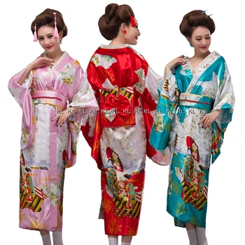 Lady Jaapani Traditsiooniline Yukata Kimono Koos Obi Vintage Sakura õhtukleit Jaapani Geisha stiilis Kimono Aasia Cosplay Kostüüm
