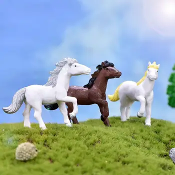 1 tk Vaik lapse Mänguasi Võtmerõngast Tarvikud Miniatuuri Simulatsiooni Desktop Decor Micro Maastiku Hobune Figuriin Poni Kuju