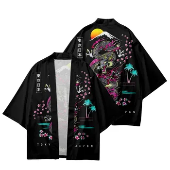 Dragon Tokyo Jaapani Trükitud Cosplay Kampsun, Haori Beach Yukata Streetwear Traditsiooniline Kimono Naised Meeste Särgid