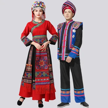 Uus Yao Täiskasvanute Riided Etapp Kostüüm (Ülikond Meeste Vähemuse Traditsiooniline Tikitud Kleit Tulemuslikkuse Kanda Naiste