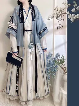 Uus Hanfu Kleit Naiste Hiina Tikitud Hanfu Komplekt Sinine Roheline Kleit Karneval Uus Aasta Kostüüm Naistele Pluss Suurus XL
