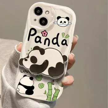 Armas Panda Seisma Läbipaistev, Pehmest Silikoonist Täielikult Katta Anti Tilk Case for IPhone 15 14 13 12 11 Pro Max 6 6s 7 8 Plus X Xs