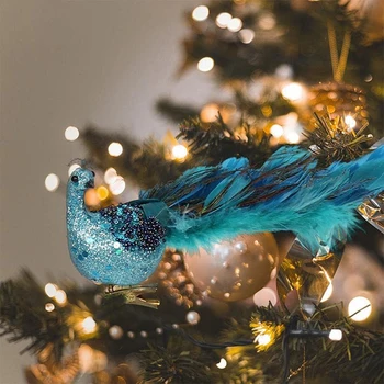 Kunstlik Paabulinnud Suleliste Christmas Ornament Simulatsiooni Lindude Jõulupuu Elutuba Aia Dekoratsioonid Ripats