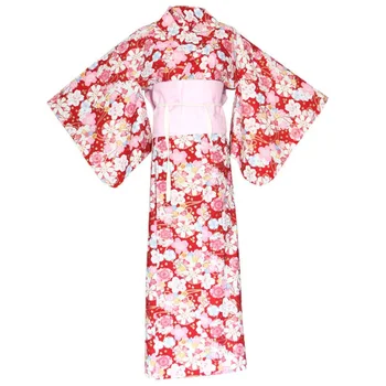 Kimono Siduda Vintage Cherry Blossom Prindi Hommikumantel Kleit, Geisha Fotograafia Tulemuslikkuse Tantsu Kostüüm