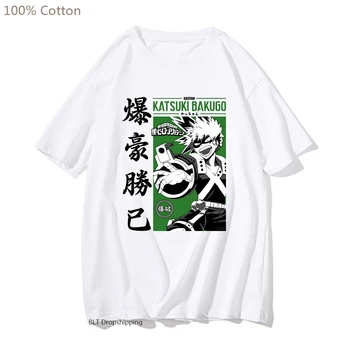 Katsuki Bakugou Bakugo T-särk, Minu Kangelane akadeemiliste Ringkondade Särgid Jaapani Anime Multikas Tee-särk Suvel Lühikesed Varrukad Mens Tshirt Puuvill