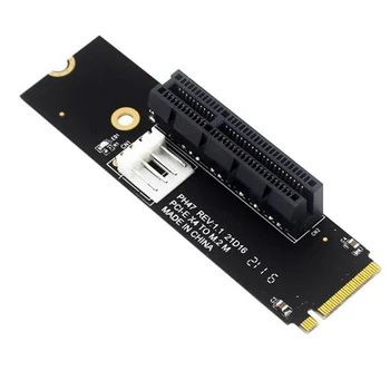 2X NGFF M. 2 PCI-E 4X Ärkaja Kaardi M2-Klahvi M Pcie X4 Adapter LED Indikaator SATA Power Ärkaja Jaoks Bitcoin Kaevandamine