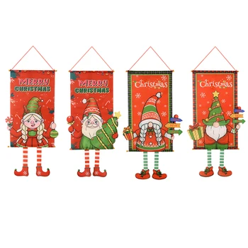 1tk Merry Christmas Cartoon Riie, mis Rippus Teenetemärgi Pika Jala Santa Claus 2023 Navidad Riigi Noel Kingitus DIY Kodu Kaunistamiseks