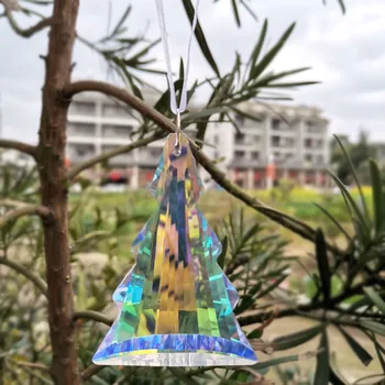 Tšakra kristall Suncatcher 76mm Jõulupuu Ripats Klaasist Lühter Prisma Helmed Osa Kodu Pulm Rippuvad Decor Päikest Püüdja
