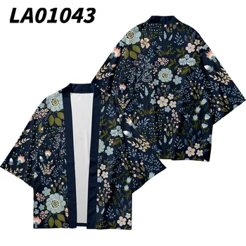 Jaapani Komplekti Mood Kimono Meeste ja Naiste Kampsun, Haori Obi Pluss Suurus XS-6XL Trükkimine Beach Harajuku Aasia Riided Pant Ülikond