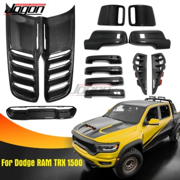 Mõeldud Dodge Ram TRX 1500 2500 2019-2023 Kuiv süsinikkiust Mootori Kaane Küljel Peegel Juhul Fender Vent Välimine Käepide Hõlmab Välisilme