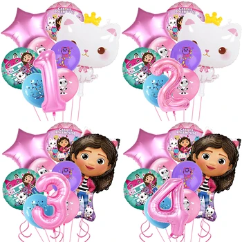 Gabby Kassid Nukumaja Õhupallid Cartoon Tüdrukud Joonis Soosib Sünnipäeva Õhupalli Teenetemärgi Baby Shower Pool Alumiinium Foolium Palli