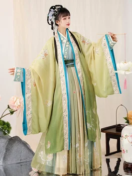 VEE Hanfu Kleidid Naiste Iidse Hiina Kostüüm Traditsiooniliste rahvariiete Tüdruk Idamaade Muistsed Cosplay Roheline Laul Sobiks