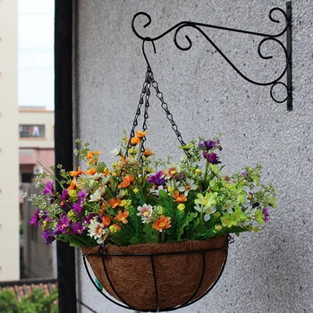 1tk Aed Väljas Decor lillepotis Bracket Planter Konksud Seinale Riputamiseks Raud Laternate Riidepuu Tehase Omaniku Kodu Kaunistamiseks
