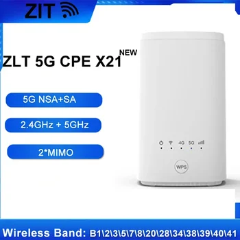 Algne Lukustamata ZLT X21 5G CPE Sise-ruuteri All 6GHz NSA+SA mesh wifi traadita side modemina 5g ruuter koos sim-kaart Gigabit ruuter