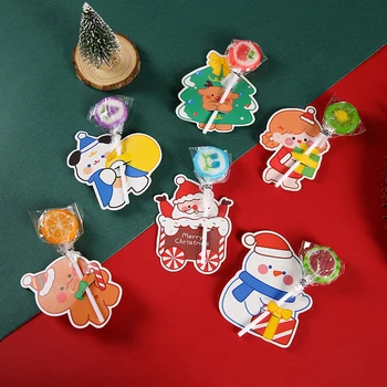 12tk Candy Pakett jõulupidu Kaardi Põder Lumememm Lollipop Omanik Küpsised Teenetemärgi Lapsed Kingitus Kodus DIY Tarvikud