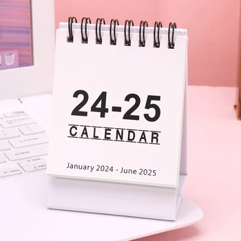 Jaanuar 2024-Juuni 2025 Laua Kalender Kaasaskantav Minimalistlik Iga Päev Igakuine 2024 Kalender Inglise Ajakava Tegevuskava Kooli