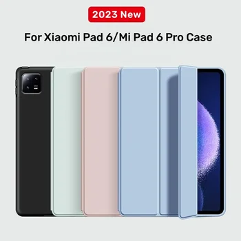 Smat Puhul Xiaomi Pad 6 2023 11 tolline PU Nahk Tri-tagaistme Magnet Kate Funda Jaoks Xiaomi Mi Pad 6 MiPad 6 Pro 2023 Juhul