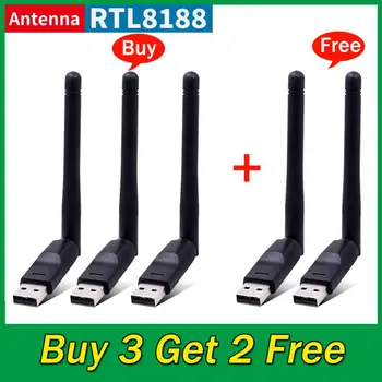 Mini Wireless Wifi Adapter 150 mbit / s Antenn USB-LAN-Wifi-Vastuvõtja Dongle MT7601 RTL8188 Võrgu Kaart 802.11 b/n/g PC Windows