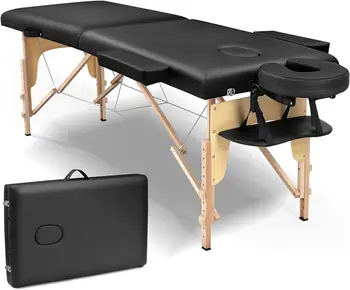 Massaaž Tabel Kaasaskantav Sokke Voodi: Kokkuklapitavad füsioteraapia Tabel - Professionaalne Spa Bed Kodu - Must