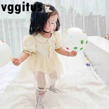 Korea Stiilis Summer Baby Girl Bodysuit Magus Stiil Puhas Peter Pan Krae Silmadega Lühikeste Varrukatega Printsess Kombekas Tütrele E2211