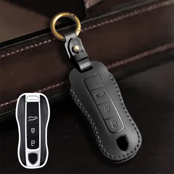 Nahk Auto Smart Remote Key Juhul Fob Hõlmab Set Kest Porsche Panamera Spyder Carrera Macan Boxster Cayman, Cayenne ' i pipar 911 718