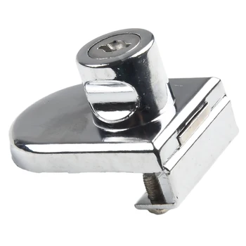 Klaasukse Lukk Punch-Tasuta Mall Ekraan Kapp Double Door Lock W/ Võtmed Tsingi Sulam, 5-8mm Klaas Lükake Ukse Mööbel Riistvara