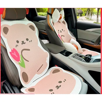 Cute cartoon auto istmepadja four seasons universaalne suvel matt ühe auto istmepadja hingav auto padi lapsed
