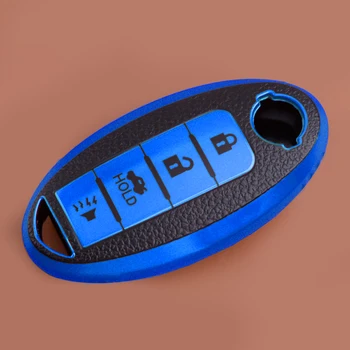 Sinine 4 nuppu Smart Remote Võti Fob Katab Asja Omanik Sobivad Nissan Rogue, X-Trail Altima Micra Teana Infiniti Q30 Q50 Q60 QX70