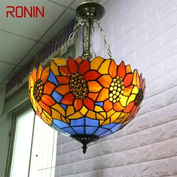 RONIN Tiffany Ripats Valgust Kaasaegse LED Päevalille Joonis Lamp Inventar Kodu Söögituba