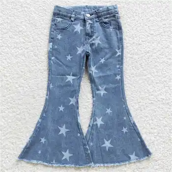 P0108 Hulgi hind kuum müüa sinised tähed boutique, mood armas denim püksid