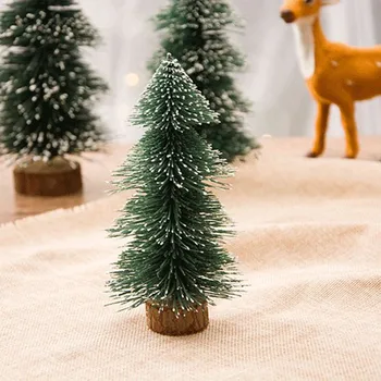 Mini Sisal jõulupuud Ornament Lumi Külm Väike Mänd XMAS jõuluehe